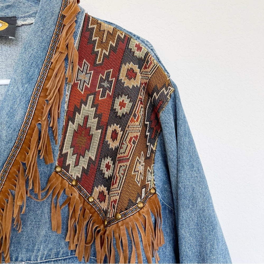 Vintage Denim Fringe Jacket 
Size Medium - Picture 5 of 5